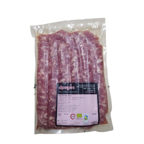 Salsitxa (sense pebre) [6 salsitxes paquet, 400grs aprox] 16.59Eur/Kg